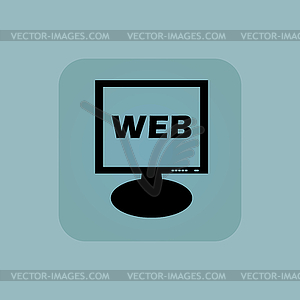 Pale blue WEB monitor icon - vector image