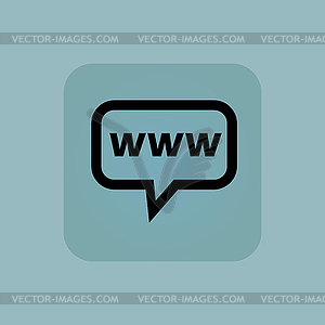 Pale blue WWW message icon - vector clipart