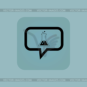 Pale blue conical flask message - vector image