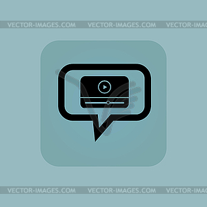 Pale blue mediaplayer message icon - vector image