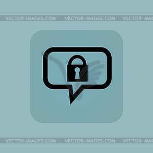 Pale blue locked message icon - vector clipart