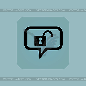 Pale blue unlocked message icon - vector image