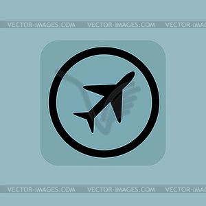 Pale blue plane sign - vector clip art