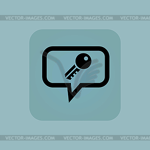 Pale blue key message icon - vector image