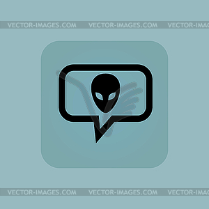 Pale blue alien message icon - vector clipart