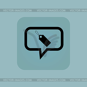 Pale blue string tag message - vector clip art