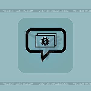 Pale blue dollar bill message - vector image