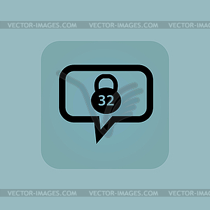 Pale blue dumbbell message icon - vector clipart