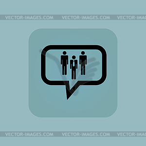 Pale blue work group message - vector image