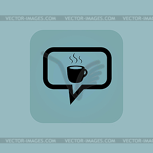 Pale blue hot drink message - vector clipart