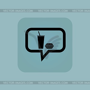 Pale blue fast food message - vector clipart