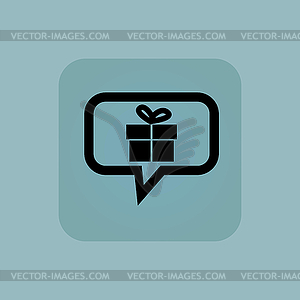 Pale blue gift message icon - vector image