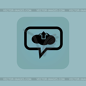 Pale blue cloud upload message - vector image