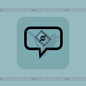 Pale blue 3D movie message - vector clip art