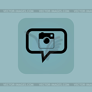 Pale blue square camera message - vector image