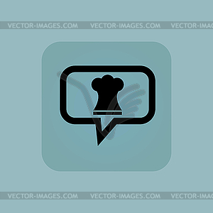 Pale blue chef hat message - vector image