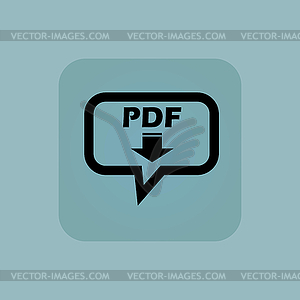 Pale blue PDF download message - vector image