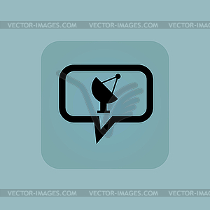 Pale blue satellite dish message - vector image