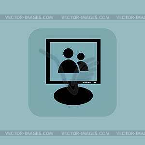 Pale blue contacts monitor icon - vector clipart