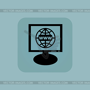 Pale blue global network monitor - vector image