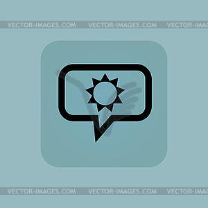 Pale blue sun message icon - vector image