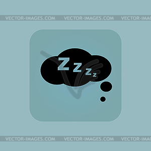 Pale blue sleeping icon - vector clip art