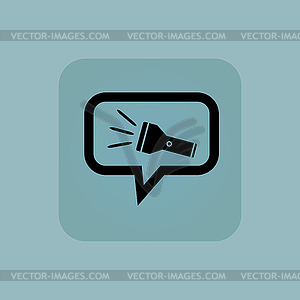 Pale blue flashlight message icon - vector clipart