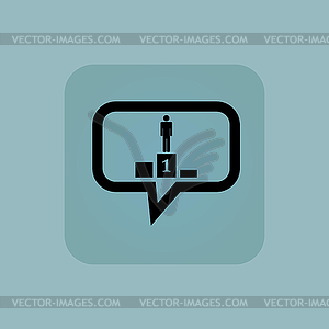 Pale blue pedestal message icon - vector clip art