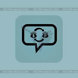 Pale blue dollar ruble message - vector clipart