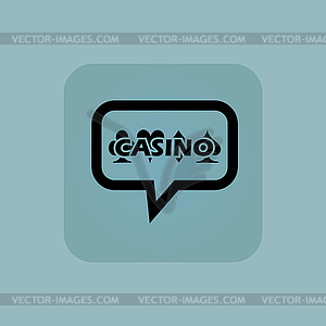 Pale blue casino message icon - vector image