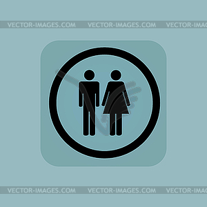 Pale blue man woman sign - vector clipart