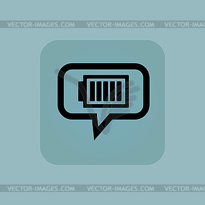 Pale blue charged battery message - vector clipart