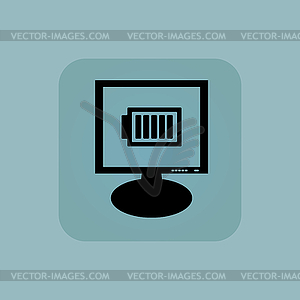 Pale blue charged battery monitor - vector clip art
