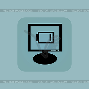 Pale blue low energy monitor - vector clipart / vector image