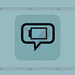 Pale blue discharged battery message - vector clipart