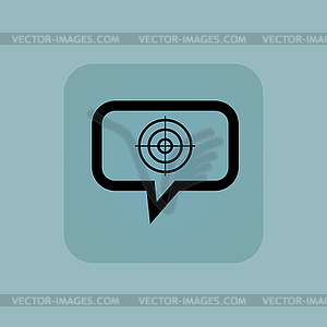 Pale blue aim message icon - vector clip art