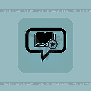 Pale blue favorite book message - color vector clipart