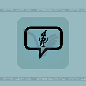 Pale blue muted microphone message - vector image