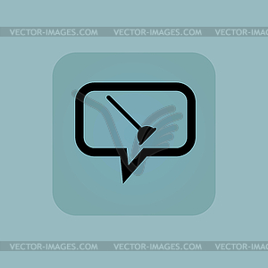 Pale blue plunger message icon - vector clip art