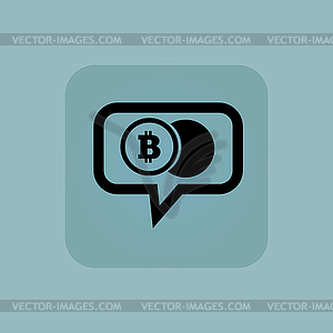 Pale blue bitcoin coin message - vector clipart