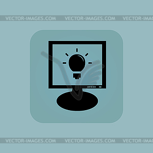 Pale blue light bulb monitor - vector EPS clipart