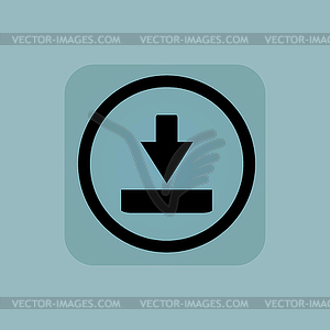 Pale blue download sign - vector clipart / vector image