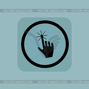 Pale blue hand cursor sign - vector image