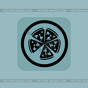 Pale blue pizza sign - vector clipart