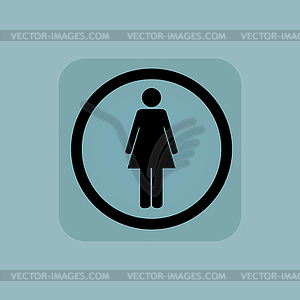 Pale blue woman sign - vector image