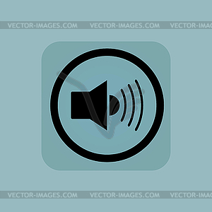 Pale blue loudspeaker sign - vector clip art