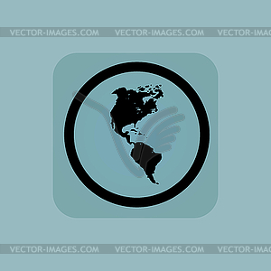 Pale blue America sign - vector image