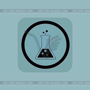Pale blue conical flask sign - vector image