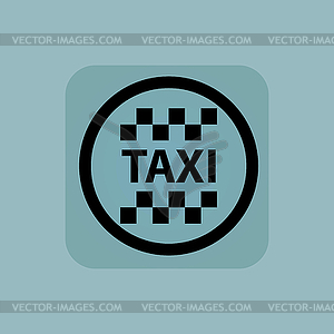 Pale blue taxi sign - vector image