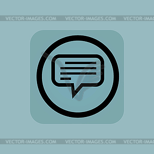 Pale blue text message sign - vector clipart / vector image